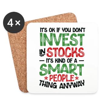 Stocks are for smart people Stock market - Coasters (set of 4) - white - Front