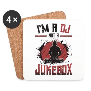 Je suis un DJ, pas un disc-jockey de juke-box - Dessous de verre (lot de 4) - blanc - Devant