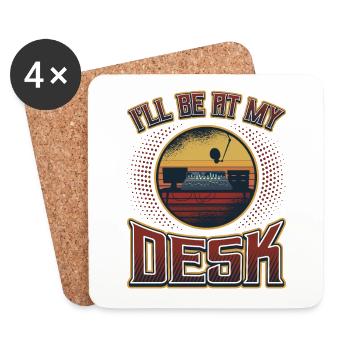 Je serai sur mon bureau Dj ingénieur du son - Dessous de verre (lot de 4) - blanc - Devant