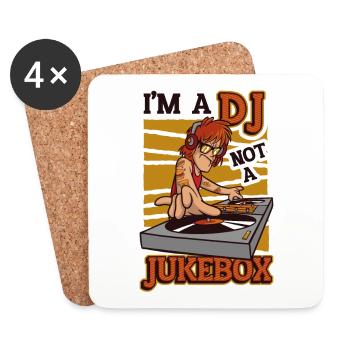 I'm a DJ, not a jukebox disc jockey - Coasters (set of 4) - white - Front