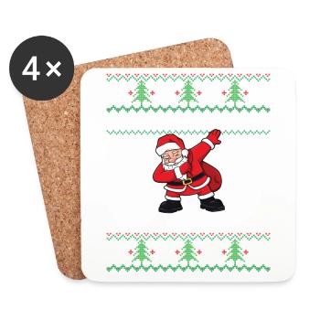 Merry Christmas Santa Floss - Untersetzer (4er-Set) - Weiß - Vorne
