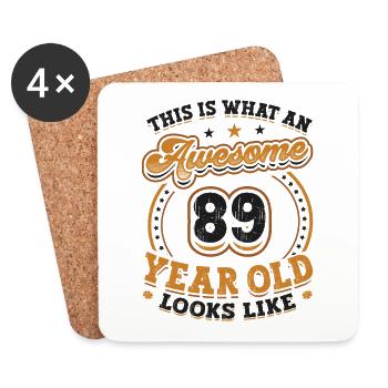This is what a great 89-year-old looks like. - Coasters (set of 4) - white - Front
