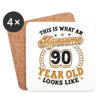 This is what a great 90-year-old looks like. - Coasters (set of 4) - white - Front