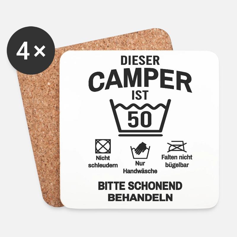 Camper 50. Geburtstag Camping Lustig 50 Jahre - Untersetzer (4er-Set) - Weiß