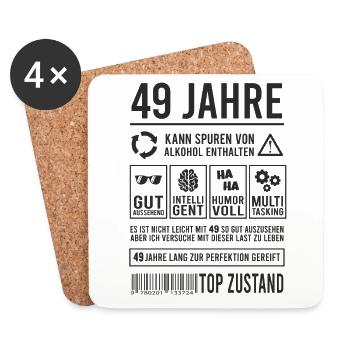 49. Geburtstag Lustig 49 Jahre Perfektion - Untersetzer (4er-Set) - Weiß - Vorne