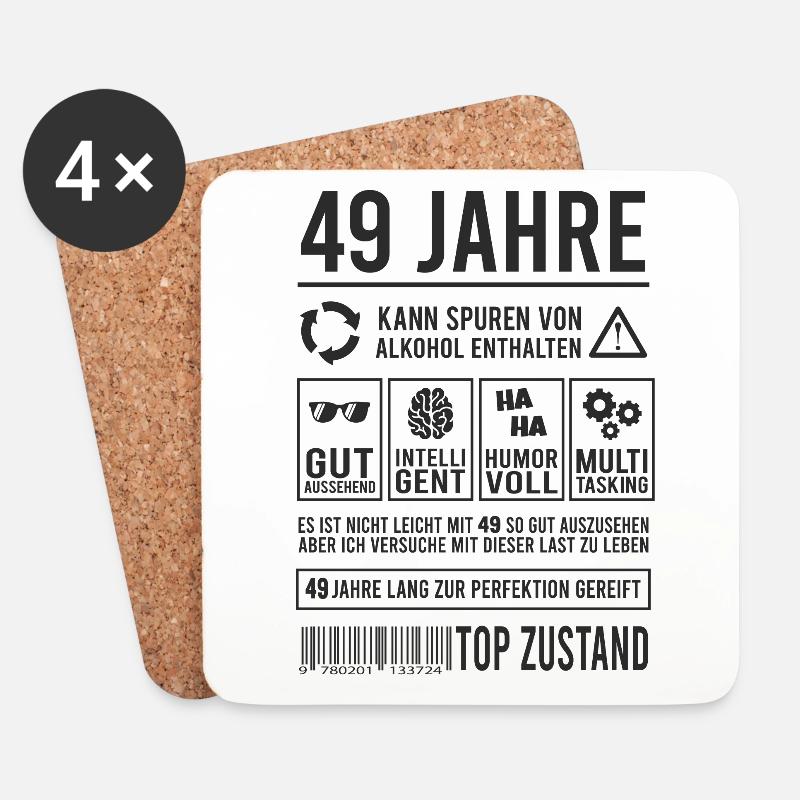 49. Geburtstag Lustig 49 Jahre Perfektion - Untersetzer (4er-Set) - Weiß