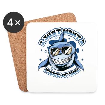 I just want a piece of you, shark - Coasters (set of 4) - white - Front