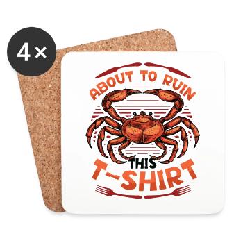 À propos de ruiner ce t-shirt mangeur de crabe - Dessous de verre (lot de 4) - blanc - Devant
