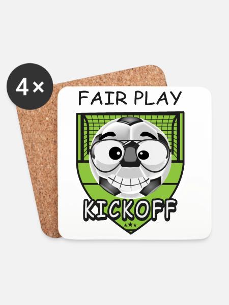 Funny football face - Coasters (set of 4) - white