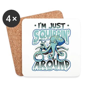 I'm just an octopus - Coasters (set of 4) - white - Front