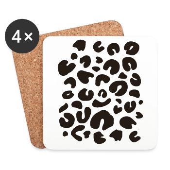 Leoparden Kostüm Verkleidung - Untersetzer (4er-Set) - Weiß - Vorne