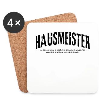 Hausmeister zu sein ist nicht einfach Lustiges - Untersetzer (4er-Set) - Weiß - Vorne