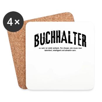 Buchhalter Finanzbuchhalter Lustiges Buchhaltung - Untersetzer (4er-Set) - Weiß - Vorne