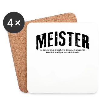 Meister Spruch Handwerker Lustiges Meister - Untersetzer (4er-Set) - Weiß - Vorne