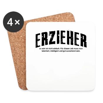 Erzieher Humor Pädagoge Lustiges Kindergärtner - Untersetzer (4er-Set) - Weiß - Vorne