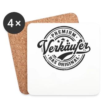 Verkäufer Original Lustiges Verkäuferin - Untersetzer (4er-Set) - Weiß - Vorne