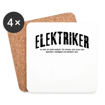 Elektriker zu sein ist nicht einfach Lustiges - Untersetzer (4er-Set) - Weiß - Vorne
