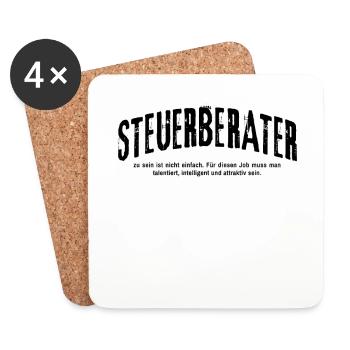 Steuerberater zu sein ist nicht einfach - Untersetzer (4er-Set) - Weiß - Vorne