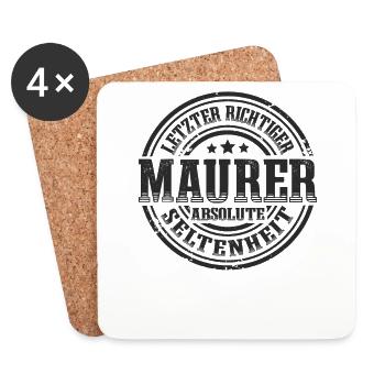 Letzter Maurer Absolute Seltenheit - Untersetzer (4er-Set) - Weiß - Vorne