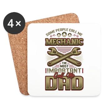 Mechanic, the most important Call Me Dad, car - Coasters (set of 4) - white - Front