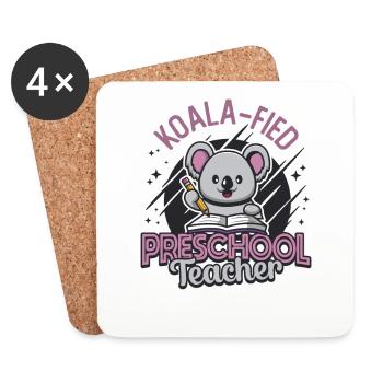 Koala-fied Koala Stolze Vorschullehrerin - Untersetzer (4er-Set) - Weiß - Vorne