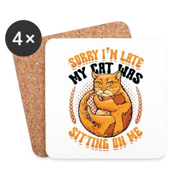 Sorry I'm late - Coasters (set of 4) - white - Front