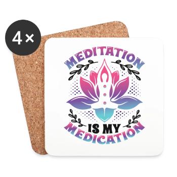 Meditation is my medication Kundalini Yoga - Coasters (set of 4) - white - Front