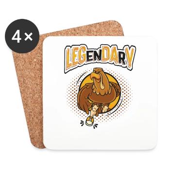 Gym Bodybuilding Leg Day - Coasters (set of 4) - white - Front
