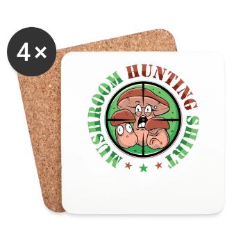 Mushroom picker mushroom hunting - Coasters (set of 4) - white - Front
