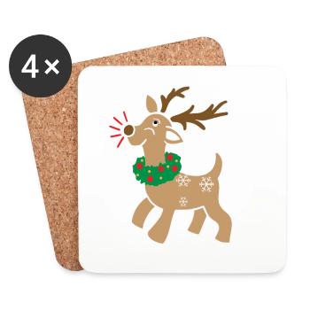 Merry Elk Outfit - Coasters (set of 4) - white - Front