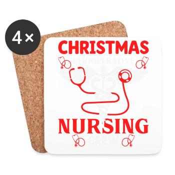 Christmas Nursing Crew Outfit - Coasters (set of 4) - white - Front