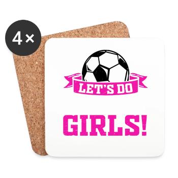 Football Girl Outfit - Coasters (set of 4) - white - Front