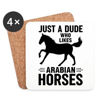 Just A Dude Who Likes Arabian Horses Culture Club - Coasters (set of 4) - white - Front
