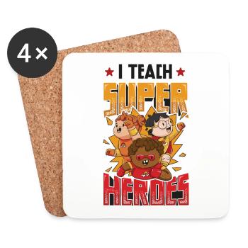 I teach superheroes - Coasters (set of 4) - white - Front