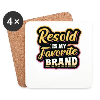 Resold Is My Favorite Brand Flohmarkt Thrifting - Untersetzer (4er-Set) - Weiß - Vorne