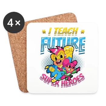 I teach superheroes - Coasters (set of 4) - white - Front