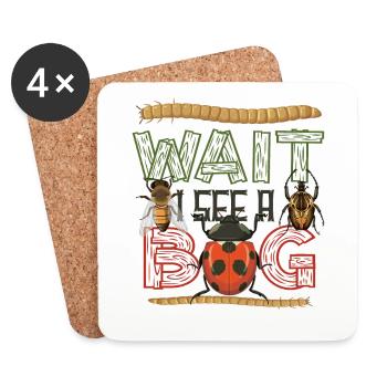 Warte, Ich Sehe Ein Insekt - Untersetzer (4er-Set) - Weiß - Vorne