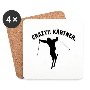 Crazy Kärtner Wintersport Skispringer - Untersetzer (4er-Set) - Weiß - Vorne