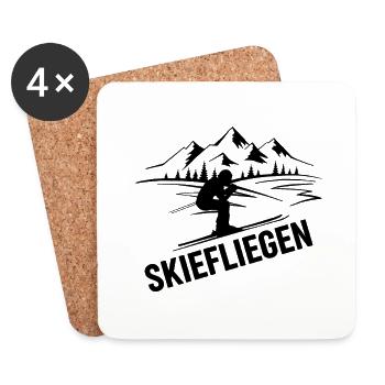 Skiefliegen Wintersport Skispringen - Untersetzer (4er-Set) - Weiß - Vorne