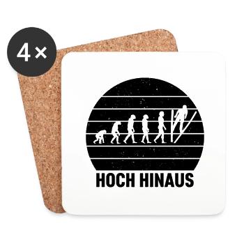 Hoch Hinaus Sonnenhintergrund Skispringen Winter - Untersetzer (4er-Set) - Weiß - Vorne