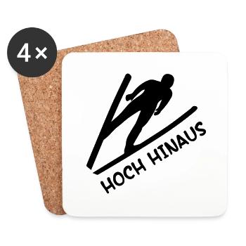 Hoch Hinaus Skispringen Wintersport - Untersetzer (4er-Set) - Weiß - Vorne