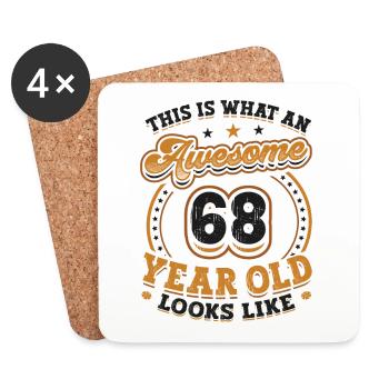 This is what a great 68-year-old looks like. - Coasters (set of 4) - white - Front