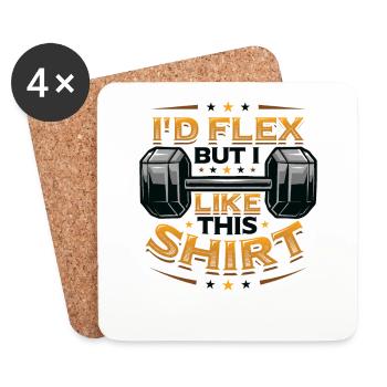 Je fléchirais mais j’aime cette chemise bodybuilder poids - Dessous de verre (lot de 4) - blanc - Devant