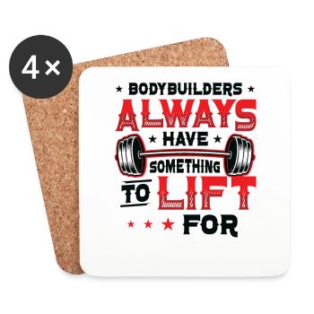 Bodybuilder Haben Etwas Zu Heben Für Gewicht - Untersetzer (4er-Set) - Weiß - Vorne