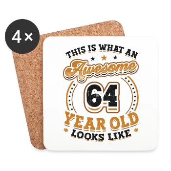 This is what a great 64-year-old looks like. - Coasters (set of 4) - white - Front