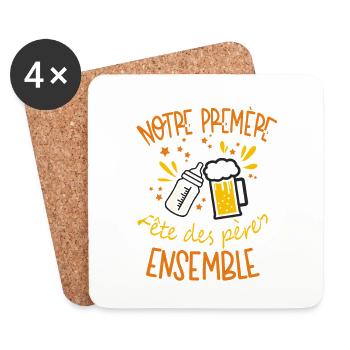 premiere fete des peres ensemble - Dessous de verre (lot de 4) - blanc - Devant