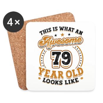 This is what a great 79-year-old looks like. - Coasters (set of 4) - white - Front