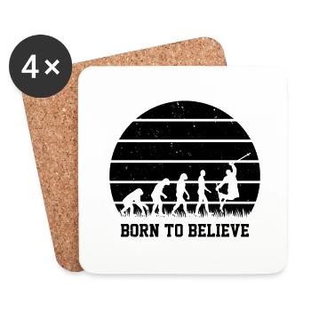 Born To Believe Skiing Champ King Sunset Black - Untersetzer (4er-Set) - Weiß - Vorne