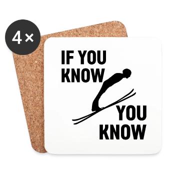 Si vous savez que vous pouvez skier Champ - Dessous de verre (lot de 4) - blanc - Devant
