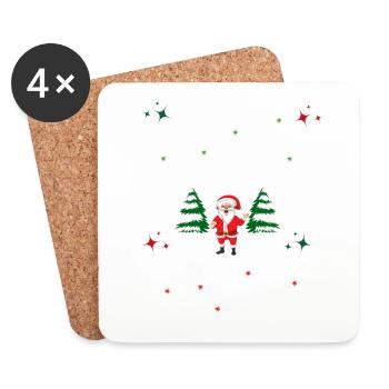 Howdy Santa Christmas Outfit - Coasters (set of 4) - white - Front